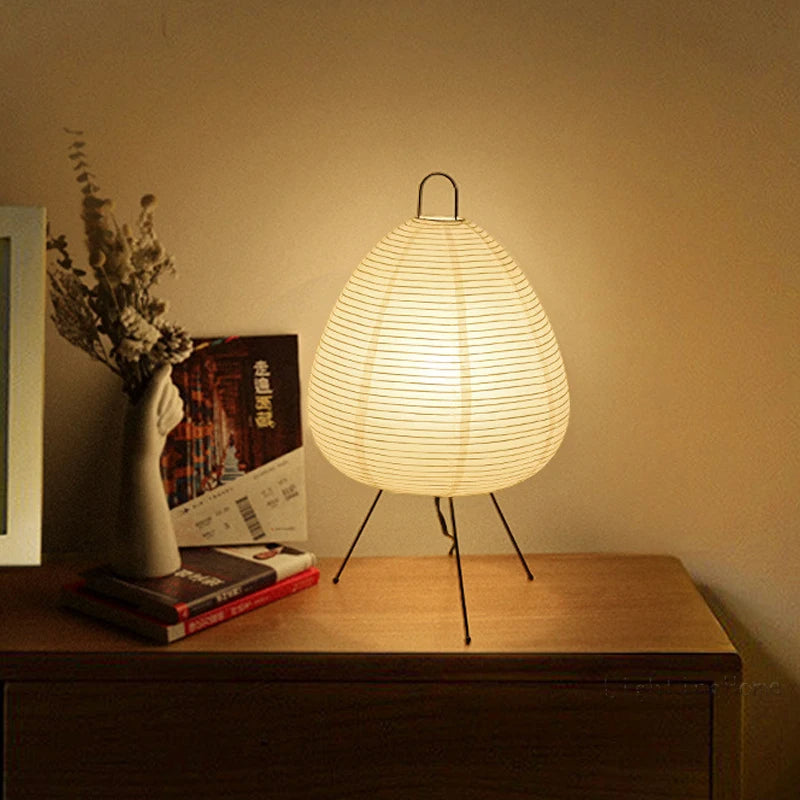 Minimalistische Zen-tafellamp met rijstpapieren kap