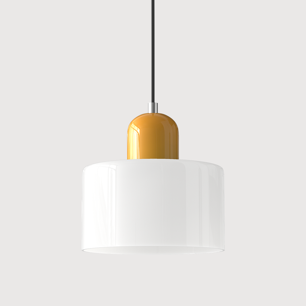 鮮やかなモダニストカラーのバウハウスガラスペンダントライト