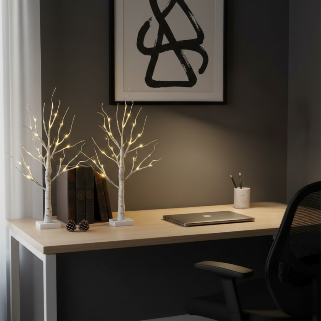 Decorazione luminosa a LED a forma di betulla per un'atmosfera accogliente in casa | Rosalyssa
