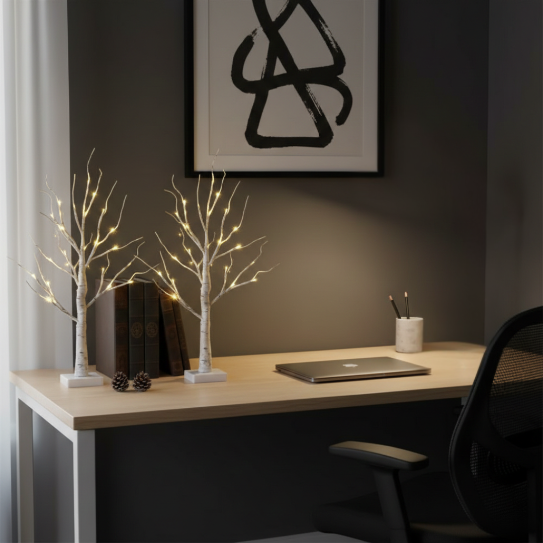 Decorazione luminosa a LED a forma di betulla per un'atmosfera accogliente in casa | Rosalyssa