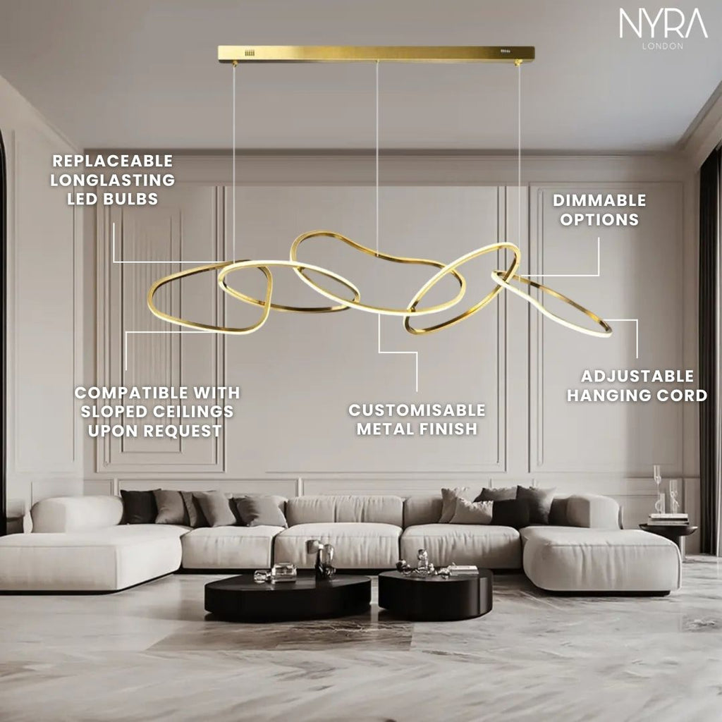 Vela Ring Pendant Light In Rose Gold Or Gold Finish