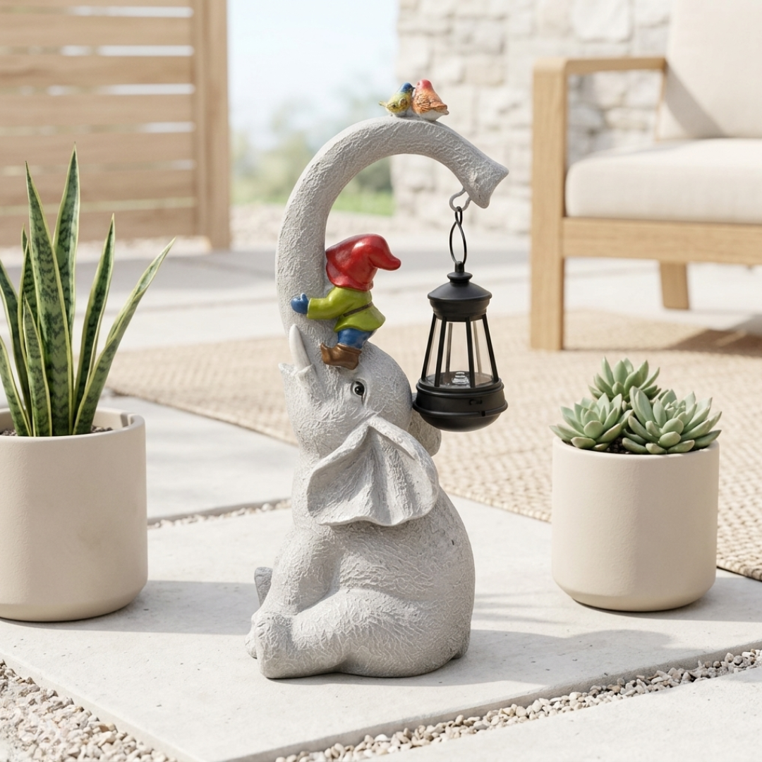 Lanterna da Giardino a Energia Solare a Forma di Elefante per Spazi Esterni | Rosalyssa
