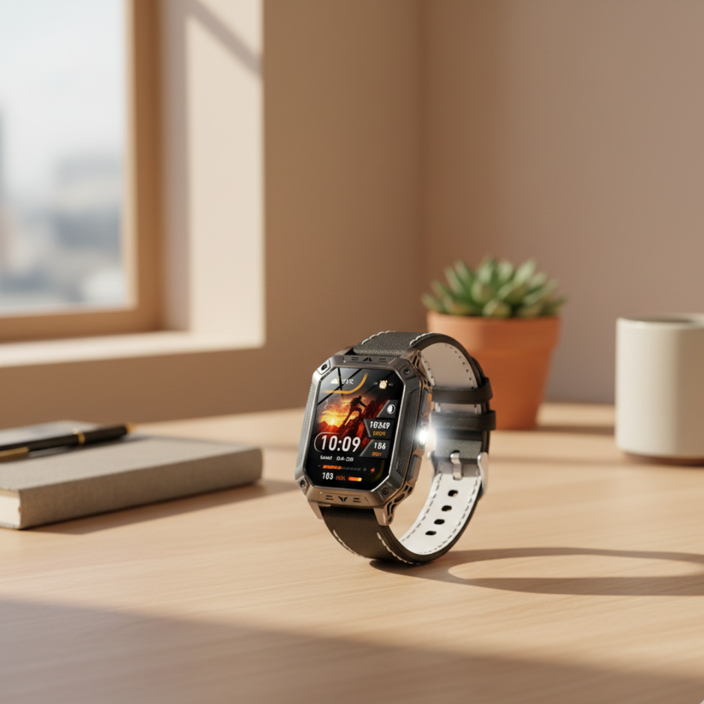 Outdoor fitness smartwatch met AMOLED-display, waterdichte activiteitsmeter | Rosalyssa