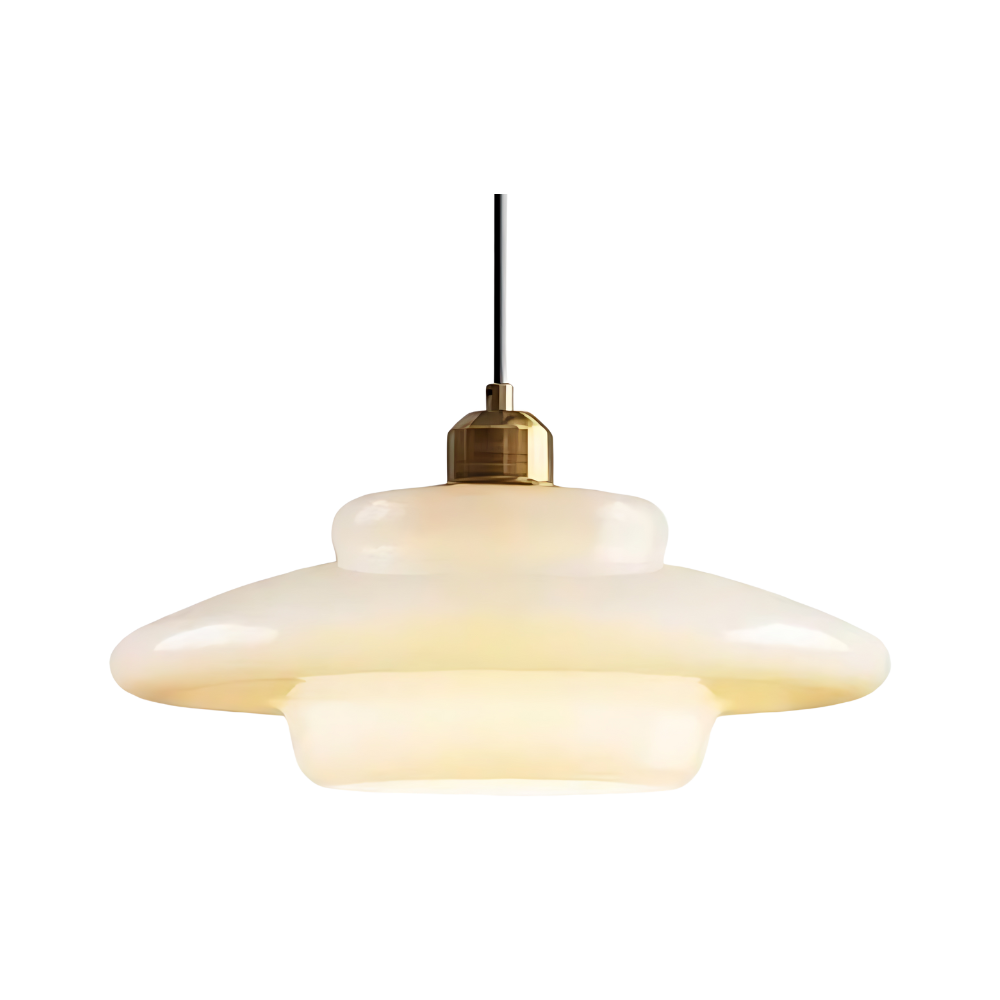 Gold Finish Art Deco Ceiling Lamp With Brass And Glass Vintage Design