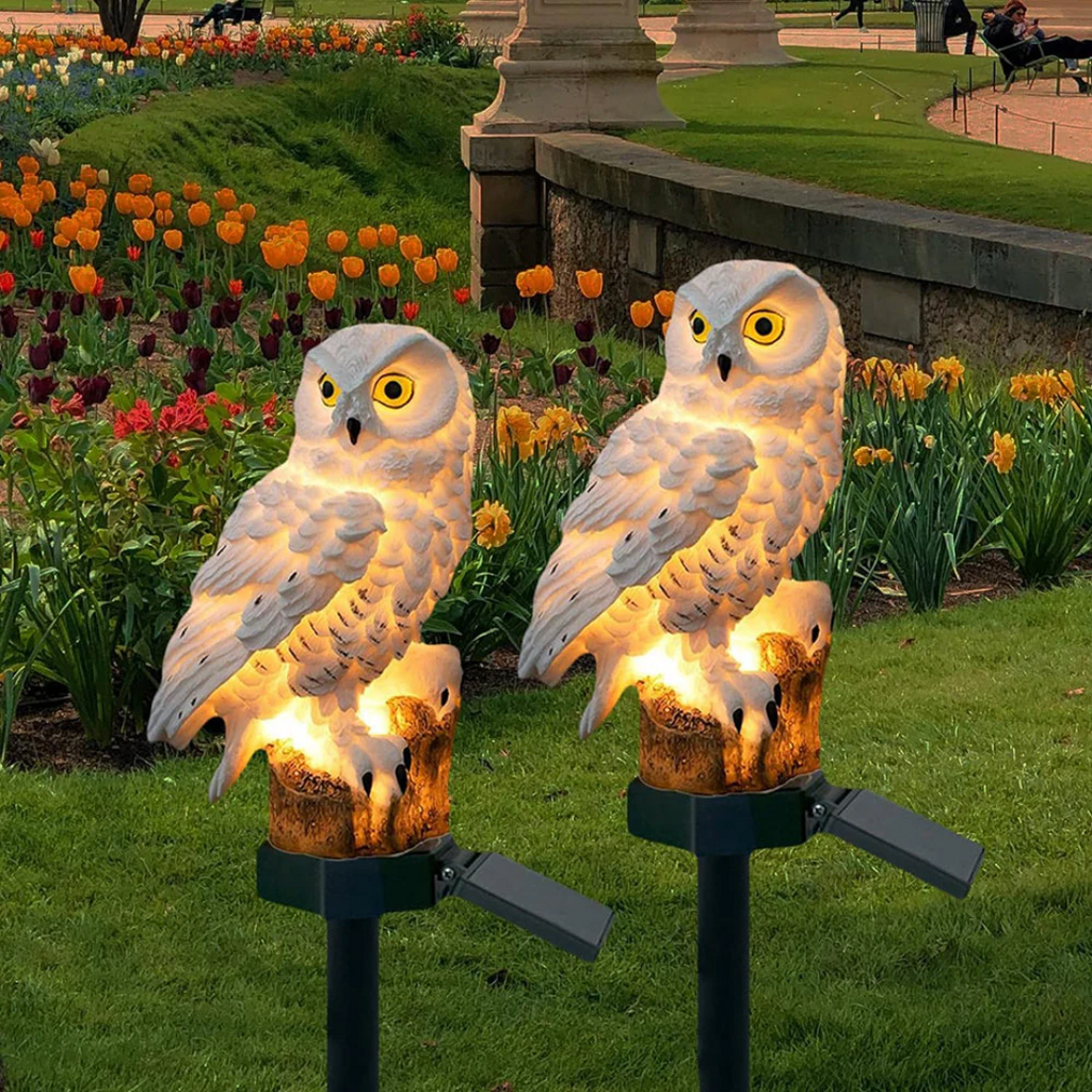 Solar Owl Garden Light For Pathways Outdoor Stake Lamp
