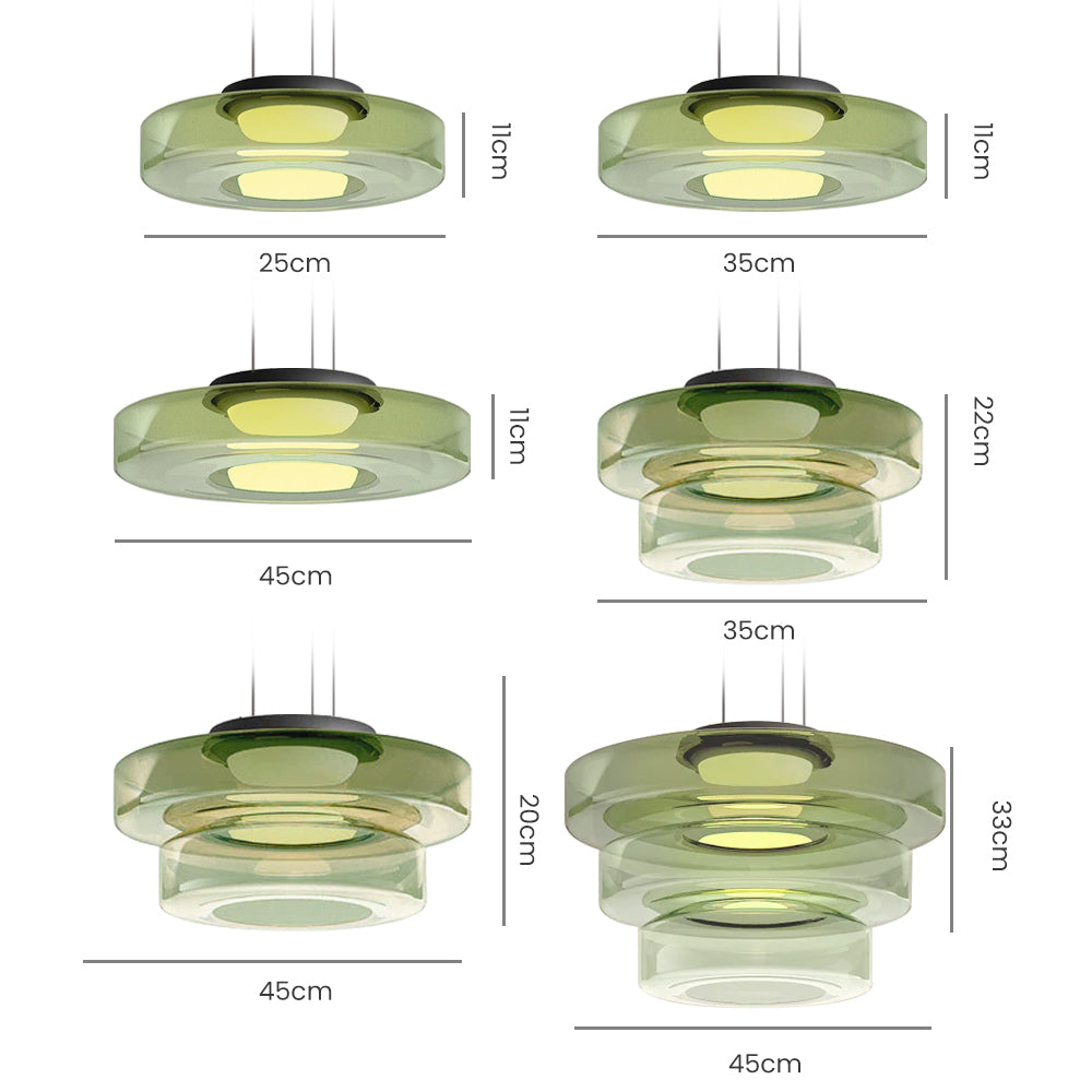 Bauhaus Style Moon Motif Glass Pendant Ceiling Light
