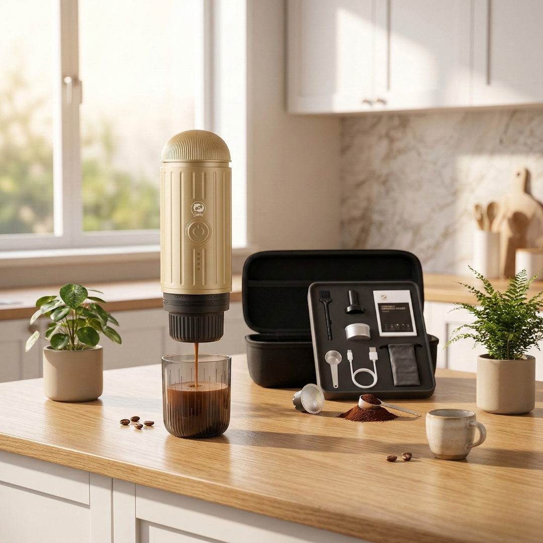 Rejse-espressomaskine til camping og rejser på farten | Rosalyssa