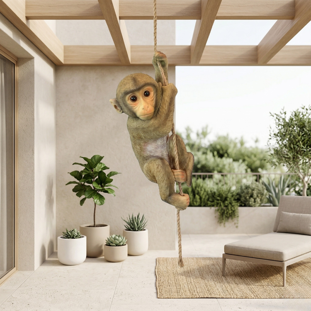 Climbing Monkey Garden Statue For Outdoor Patio Decor | Rosalyssa