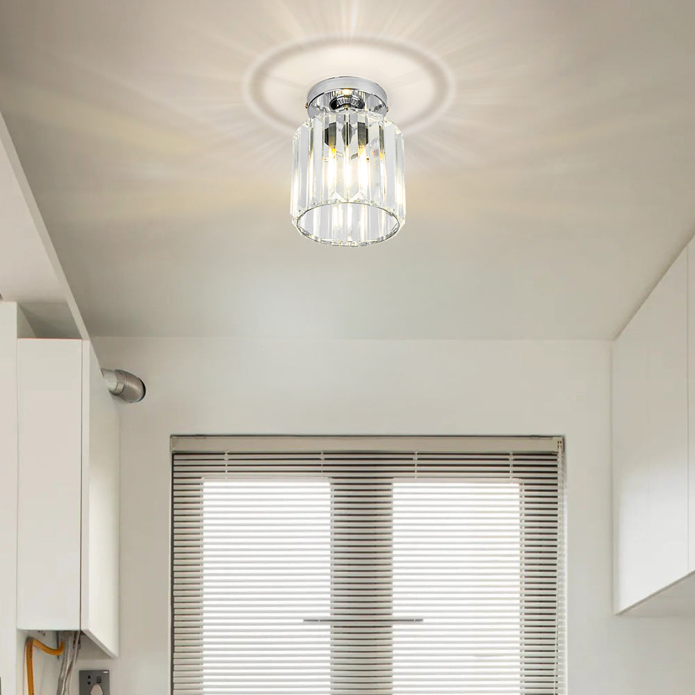 Crystal Ceiling Light E27, Surface Mounted, Modern Hall and Living Room