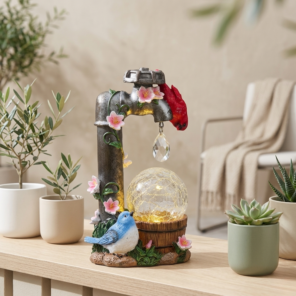 Elegant Solar Cardinal Garden Statue For Outdoor Decor | Rosalyssa