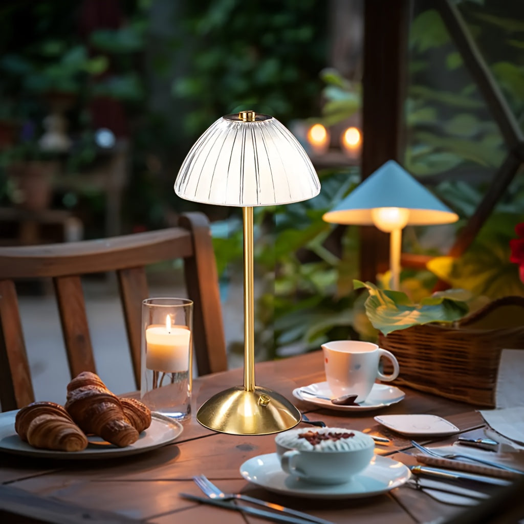 Golden Touch USB genopladelig bordlampe med krystalskærm