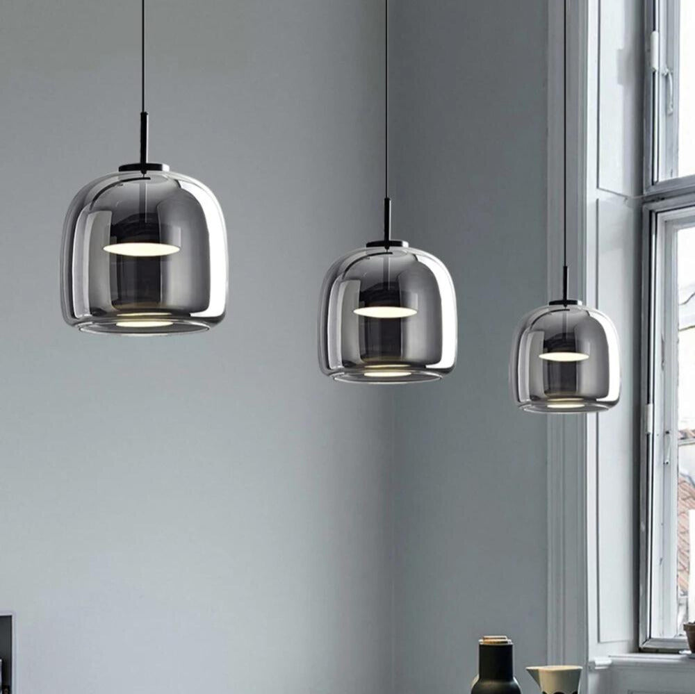 Nova Pendant Light In Black Glass For Contemporary Spaces