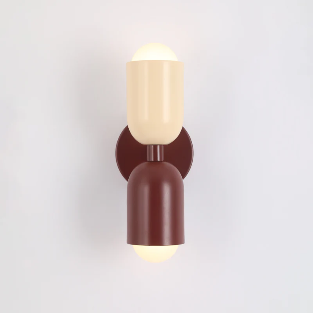 Applique da parete a 2 luci LED con design moderno in metallo cilindrico | Rosalyssa