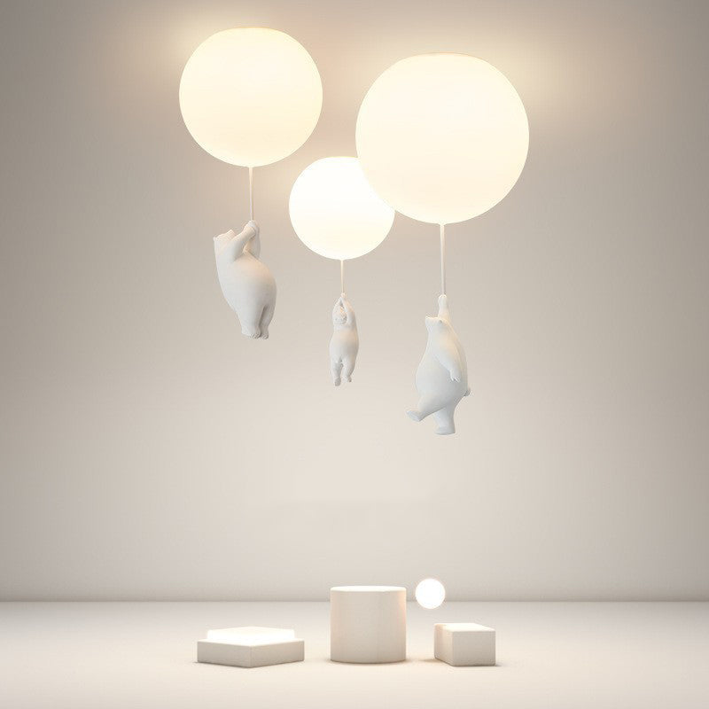Dětské stropní svítidlo Medvěd a balón s akrylovým stínidlem LED E26 bílé