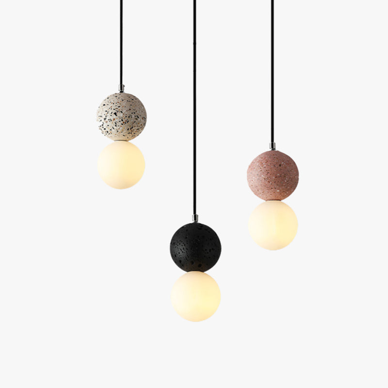 NovaLux LED Pendant Lights Small Glass Lamps For Dining Tables Black And White