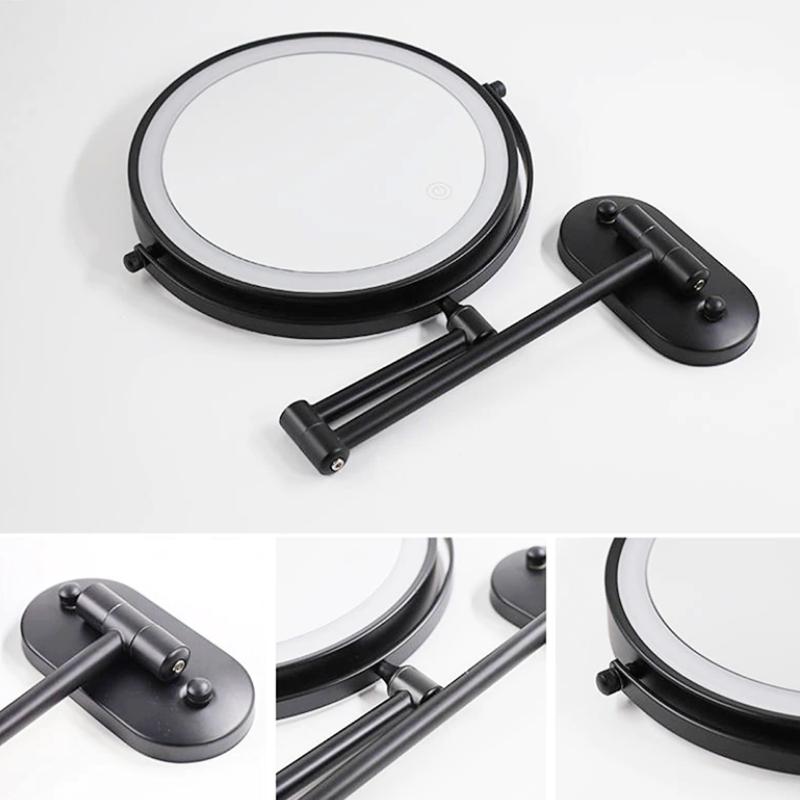 Rechargeable LED Mirror With Magnification For Makeup And Bathroom