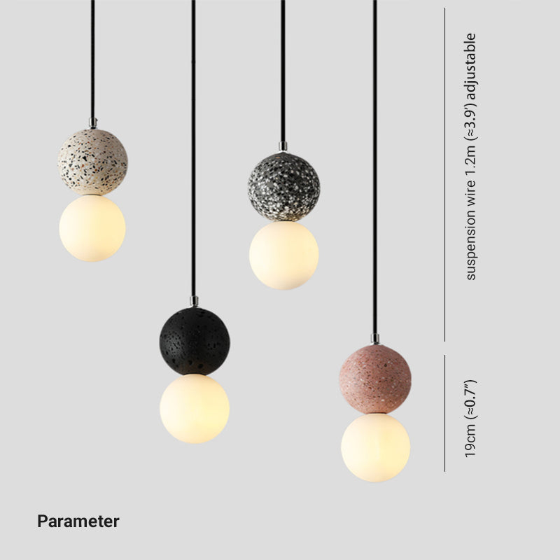 NovaLux LED Pendant Lights Small Glass Lamps For Dining Tables Black And White