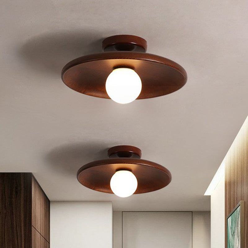 Solid Wood Ceiling Light With Minimalist Mounting System