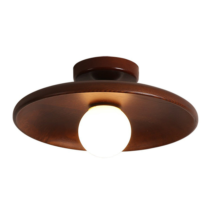 Solid Wood Ceiling Light With Minimalist Mounting System