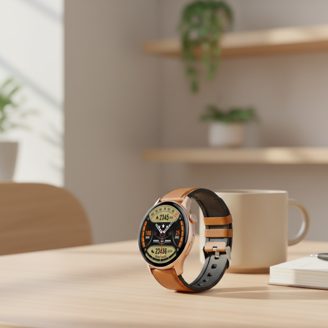 Montre connectée AMOLED pour femmes avec design étanche et appel Bluetooth | Rosalyssa