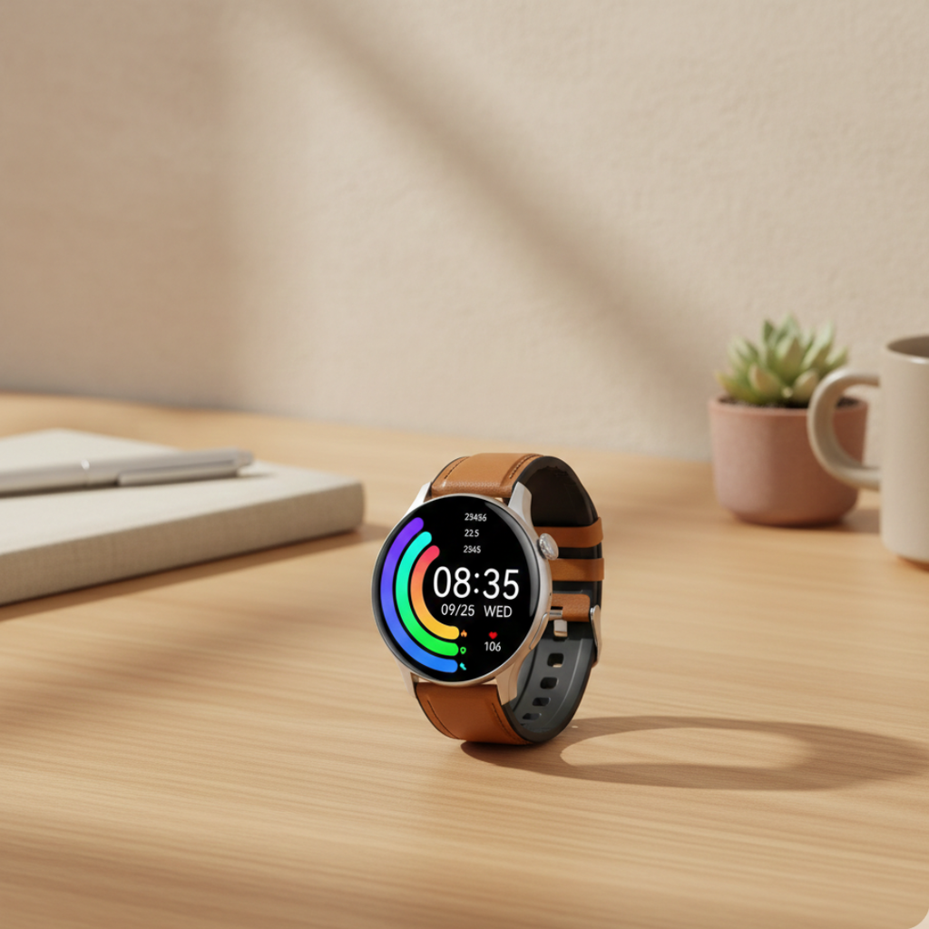 Montre connectée AMOLED pour femmes avec design étanche et appel Bluetooth | Rosalyssa
