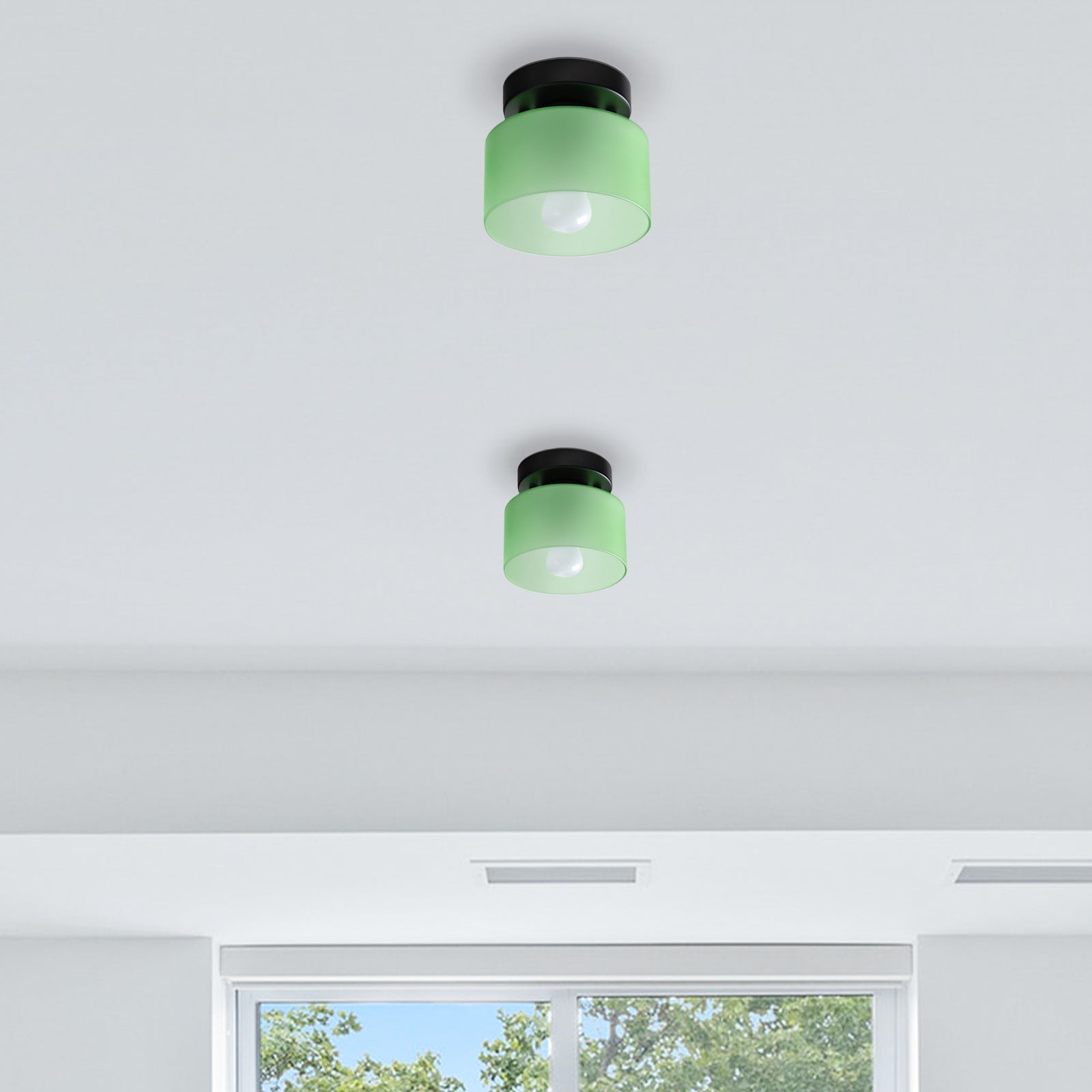 Lámpara de techo retro de vidrio ámbar E27/E26 para cocina, pasillo y sala de estar