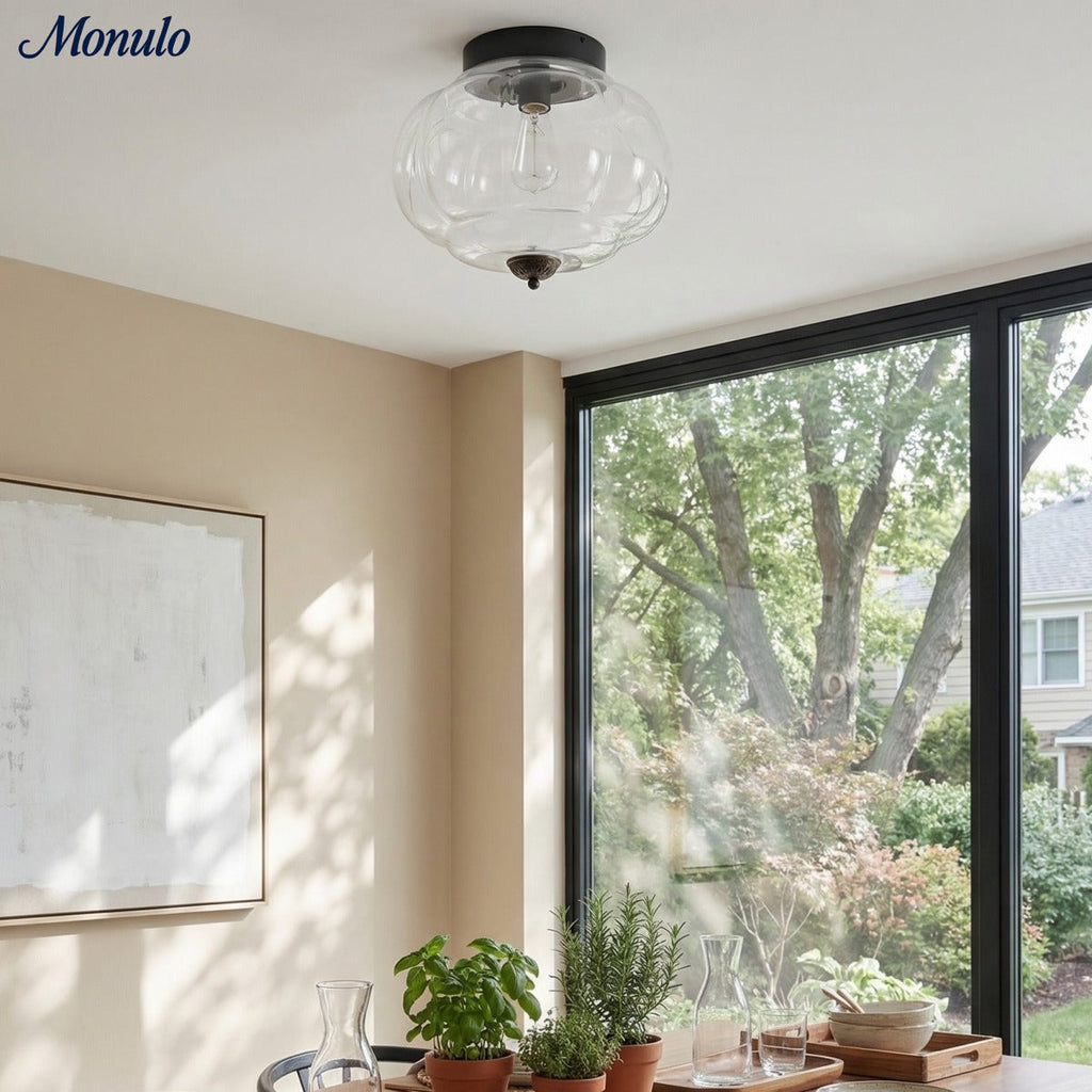 Stropní svítidlo Milk Glass s skleněným stínidlem, moderní přisazené, skandinávský styl