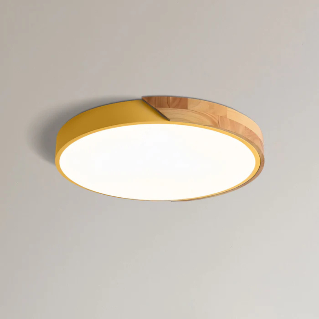 LED Ceiling Light With Nordic Wood Design For Warm Modern Ambience