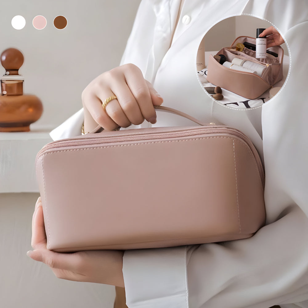 Geantă de machiaj de călătorie cu carcasă din PU și trusă cosmetică capacitate mare