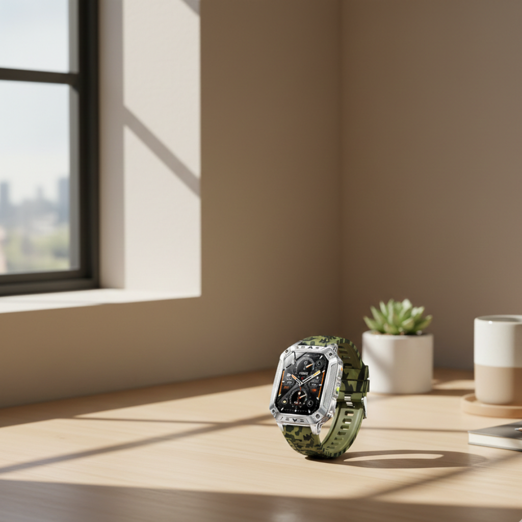 Outdoor fitness smartwatch met AMOLED-display, waterdichte activiteitsmeter | Rosalyssa