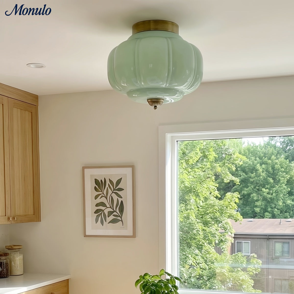 Stropní svítidlo Milk Glass s skleněným stínidlem, moderní přisazené, skandinávský styl