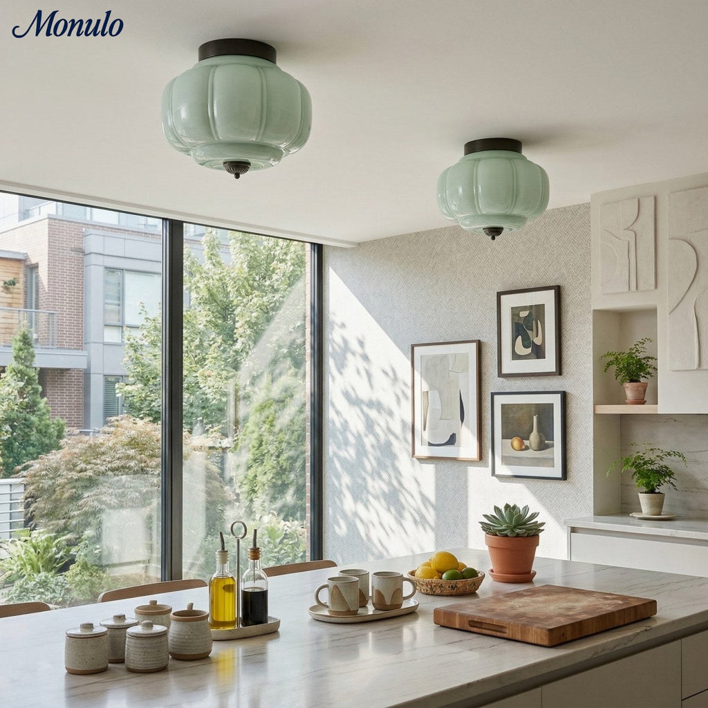 Stropní svítidlo Milk Glass s skleněným stínidlem, moderní přisazené, skandinávský styl