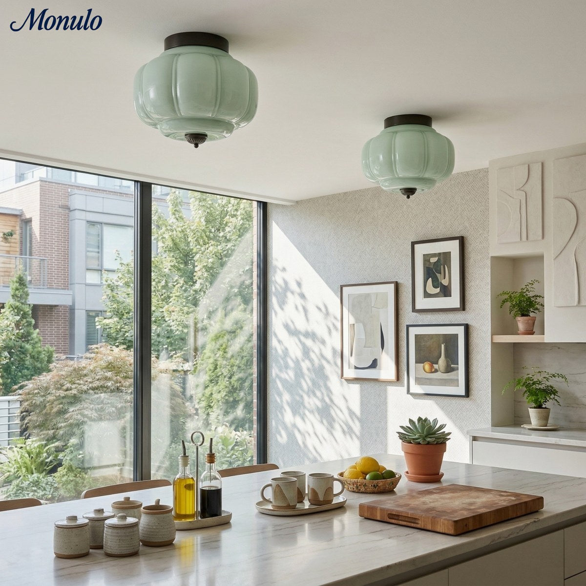Stropní svítidlo Milk Glass s skleněným stínidlem, moderní přisazené, skandinávský styl