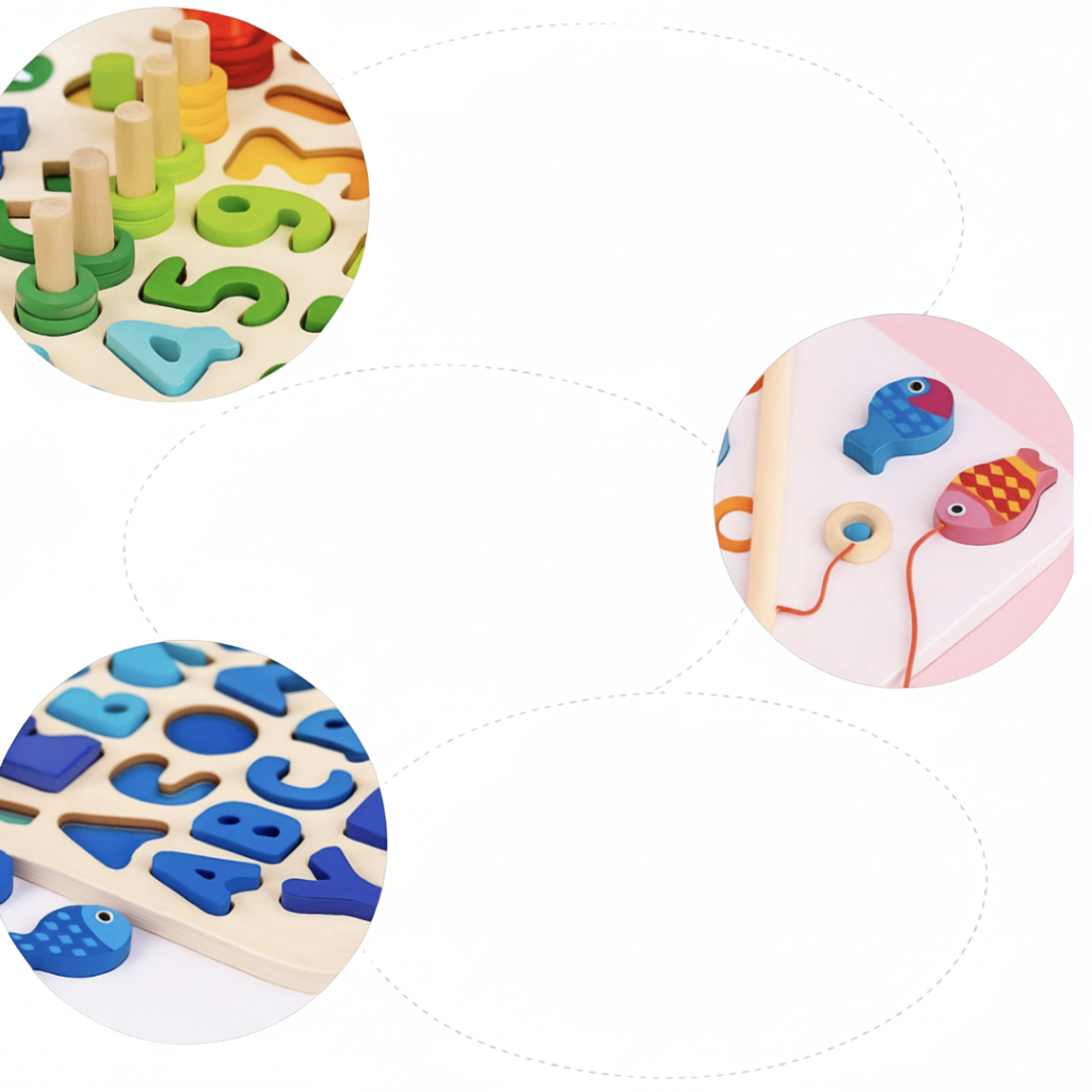 Tavola Attività Montessori Giocattolo in Legno per Bambini piccoli Apprendimento