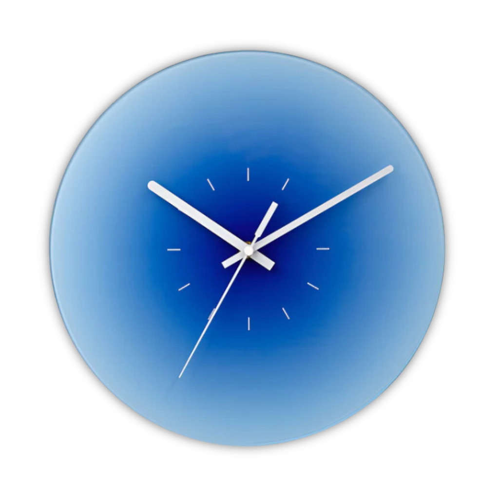 Orologio da parete in vetro Sunset con finitura sfumata