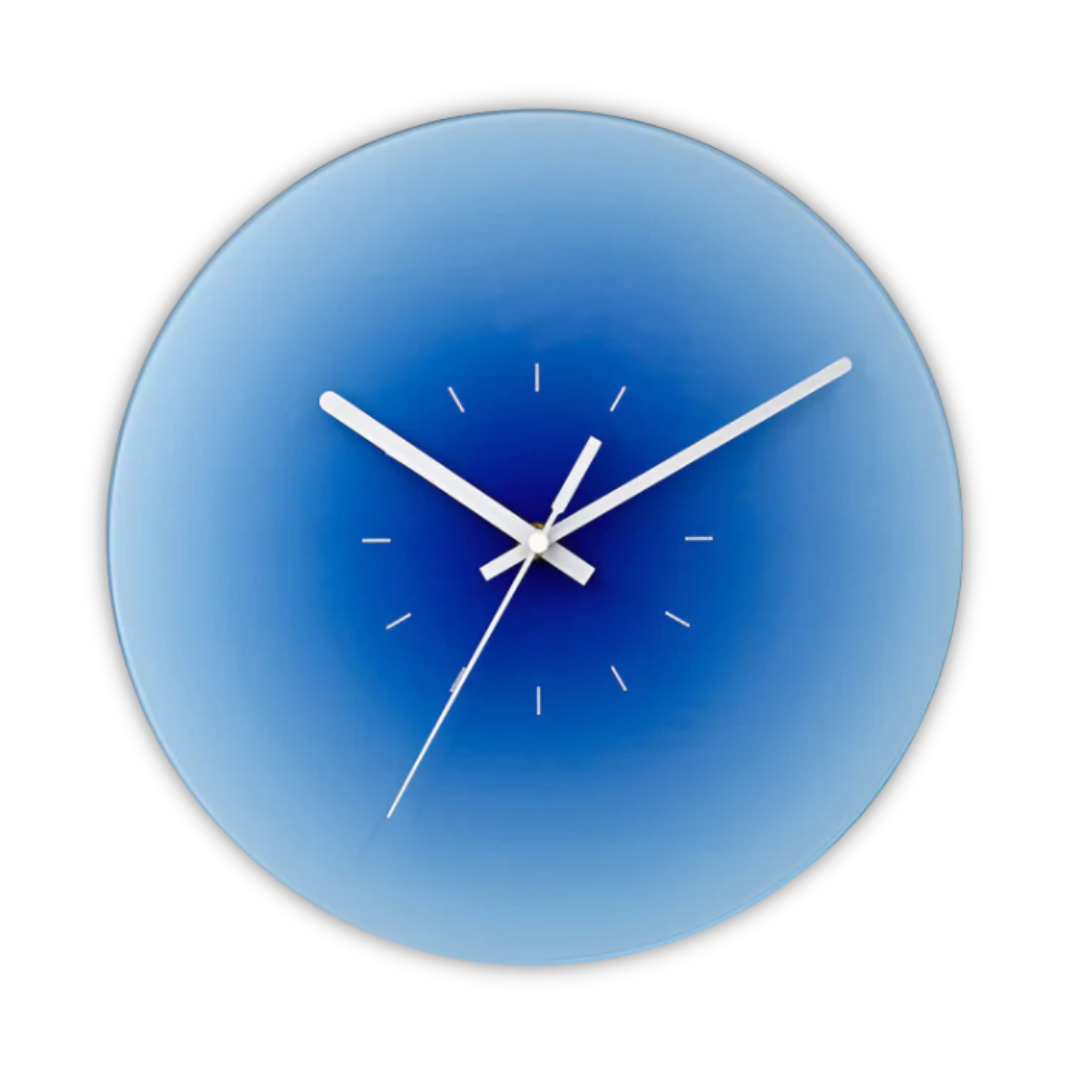 Orologio da parete in vetro Sunset con finitura sfumata