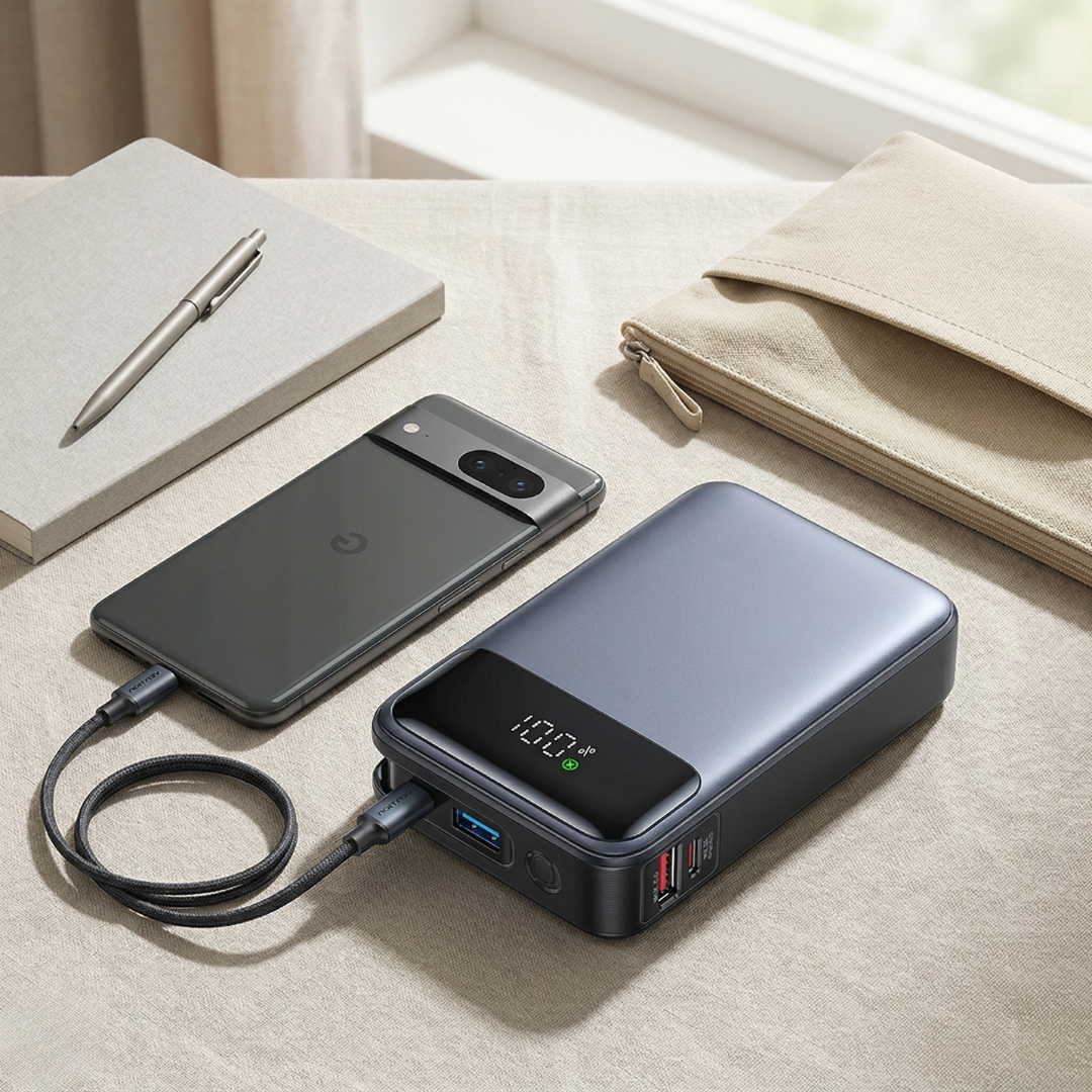 内蔵ケーブル付きポータブルパワーバンクで簡単に外出先で充電 | ロザリッサ