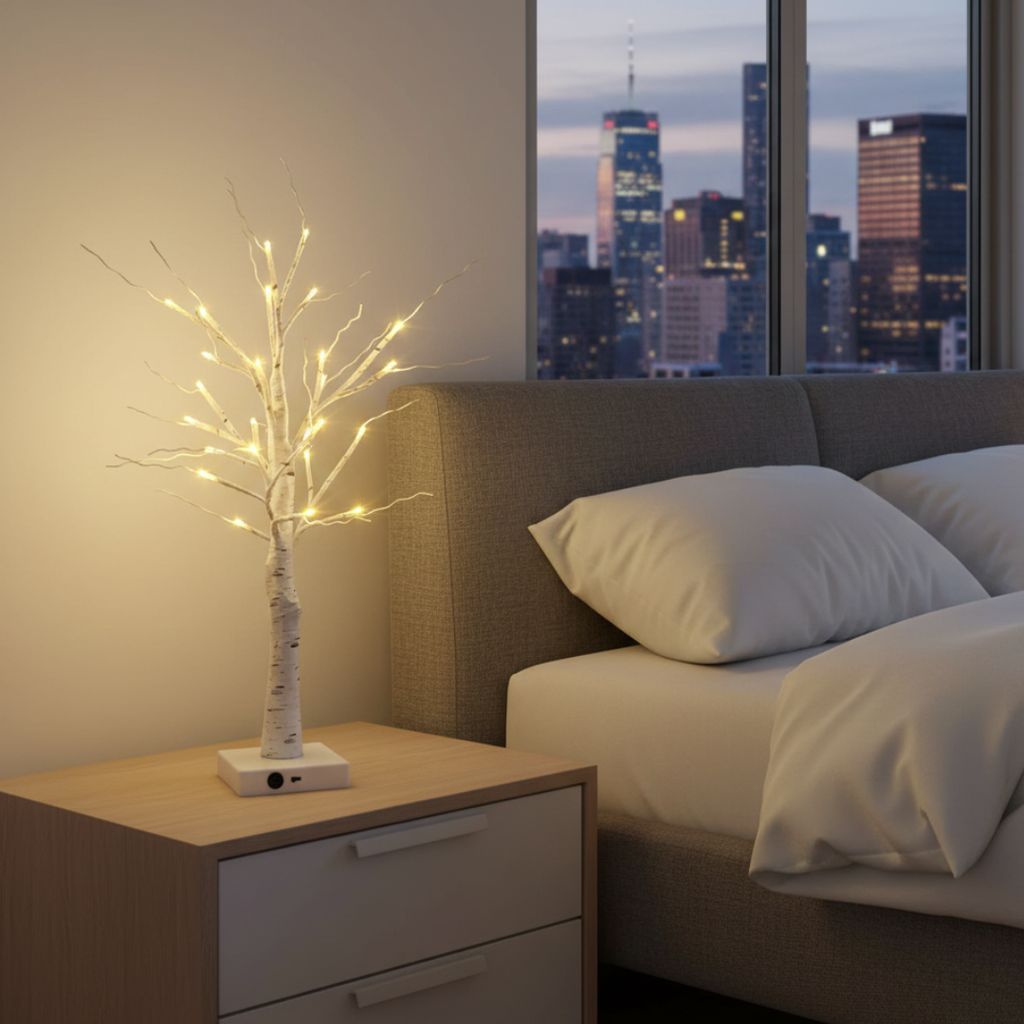 Decorazione luminosa a LED a forma di betulla per un'atmosfera accogliente in casa | Rosalyssa