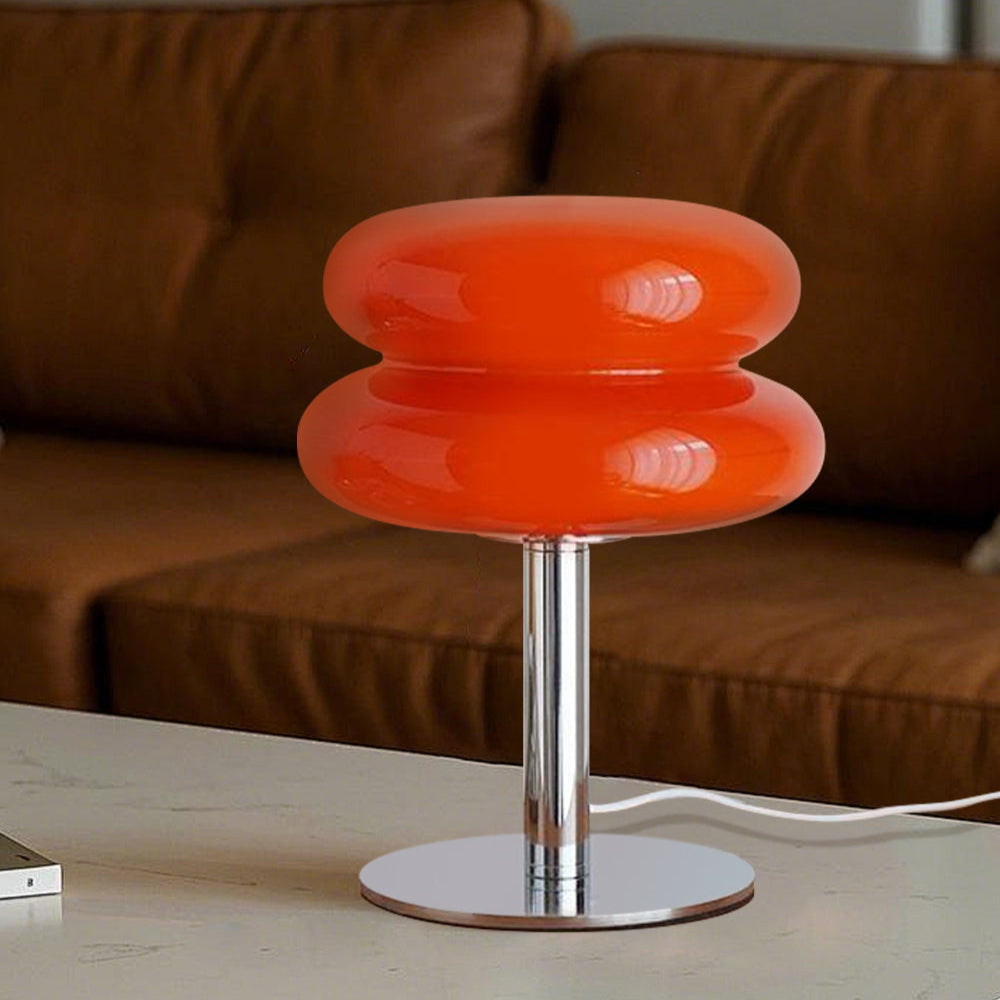 Aurelia Italian Glass Egg Table Lamp With Ambient LED Lighting