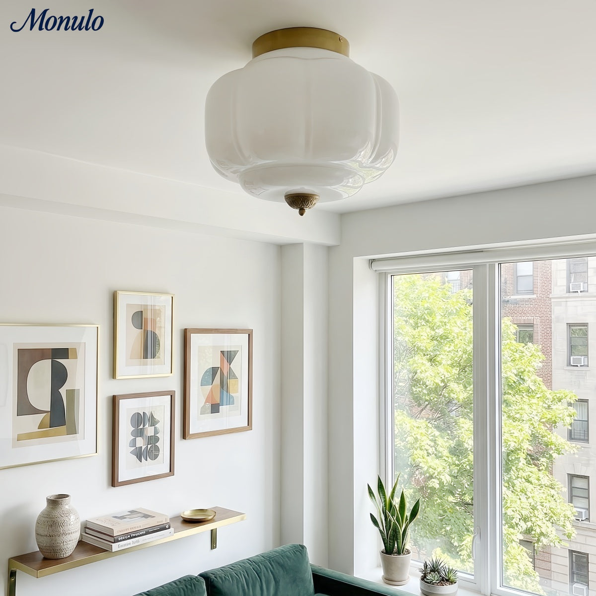 Stropní svítidlo Milk Glass s skleněným stínidlem, moderní přisazené, skandinávský styl