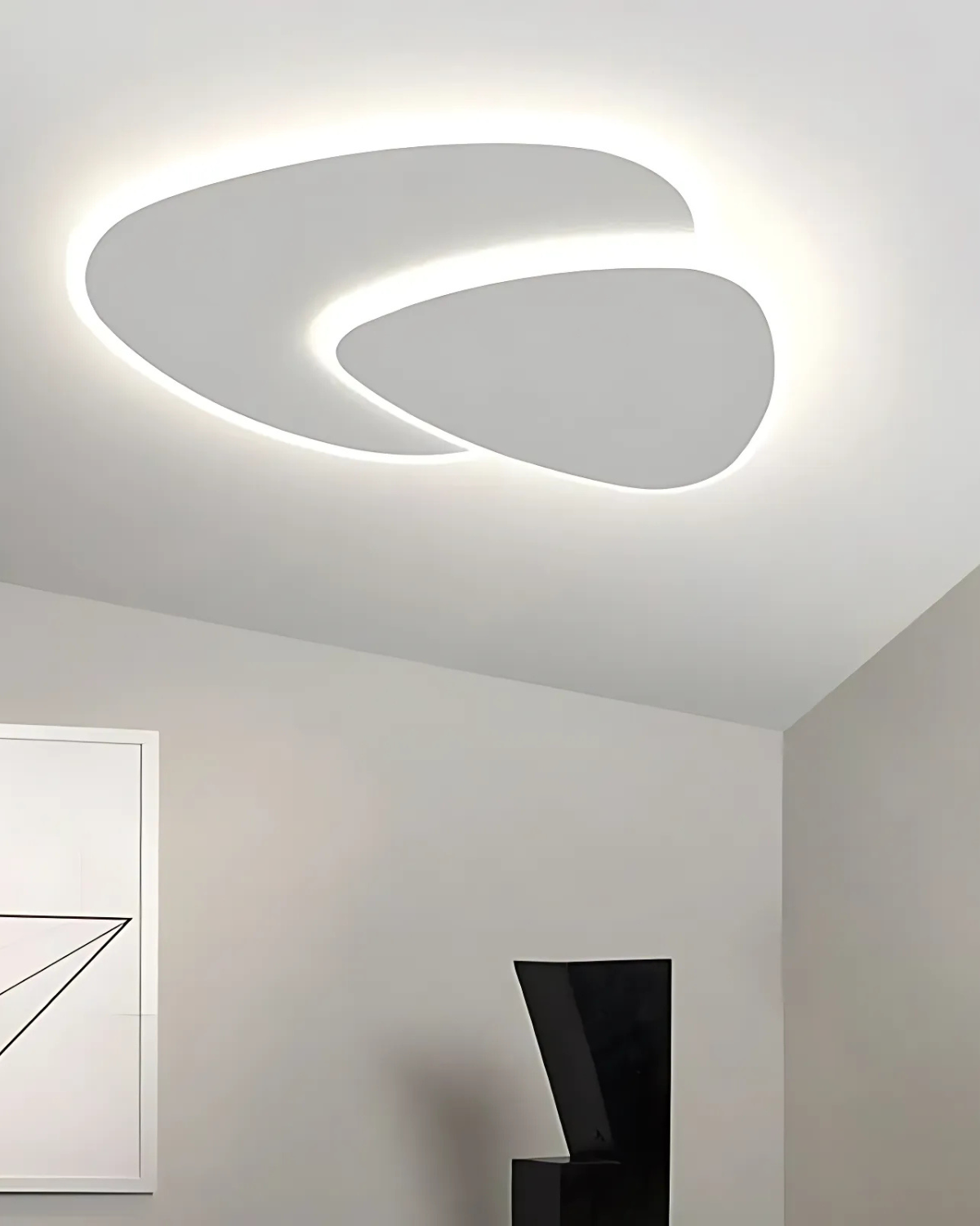 Asymmetrical Ceiling Light With LED Warm Glow For Modern Living Spaces