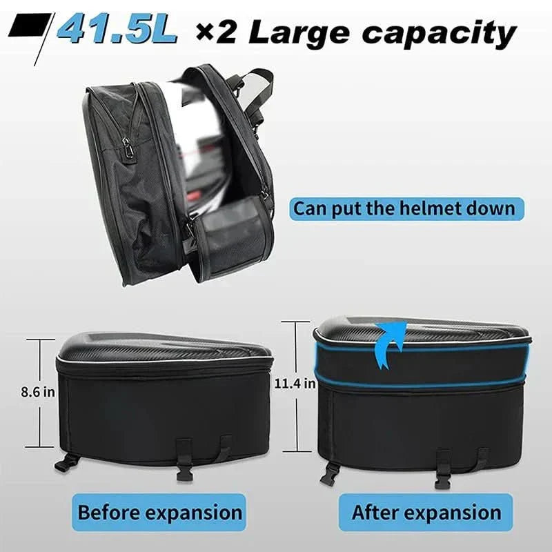 TrailGuard Duo Waterproof Motorbike Saddlebags With Large Storage Space
