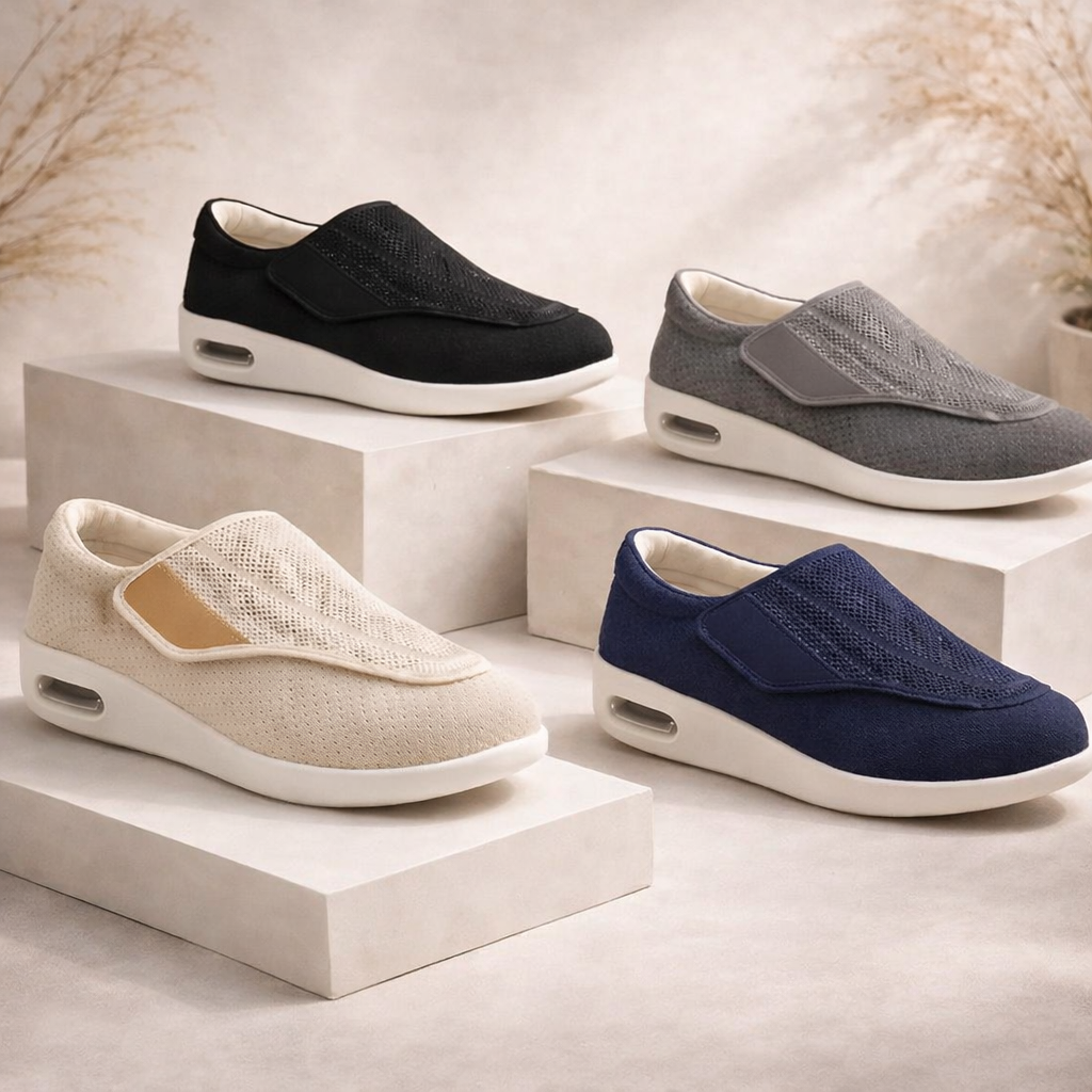 Bred passform slip-on tursko for komfort hele dagen, lettvekt