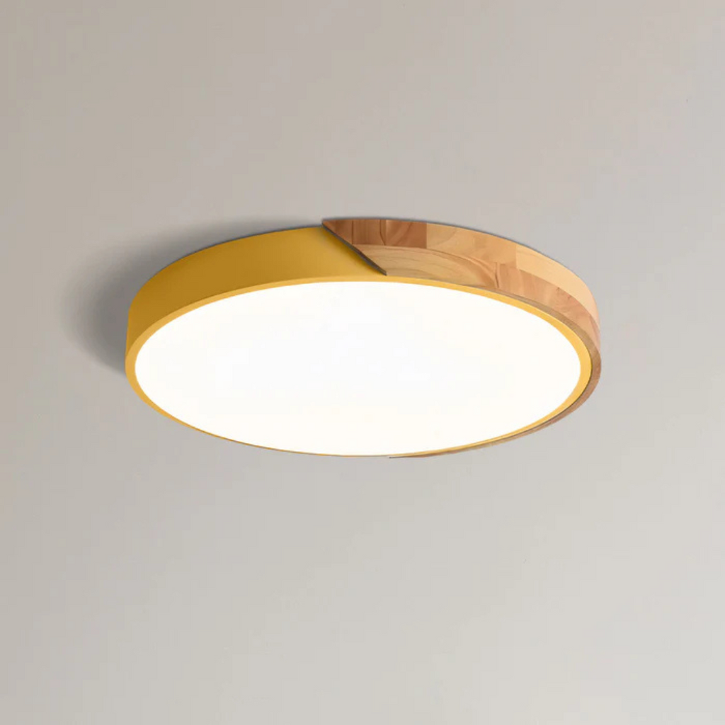 Wood Ceiling Light With Scandinavian Style And Warm LED Glow