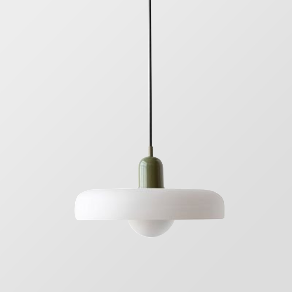 Lampada a sospensione nordica con aspetto in vetro retrò per spazi moderni e colorati