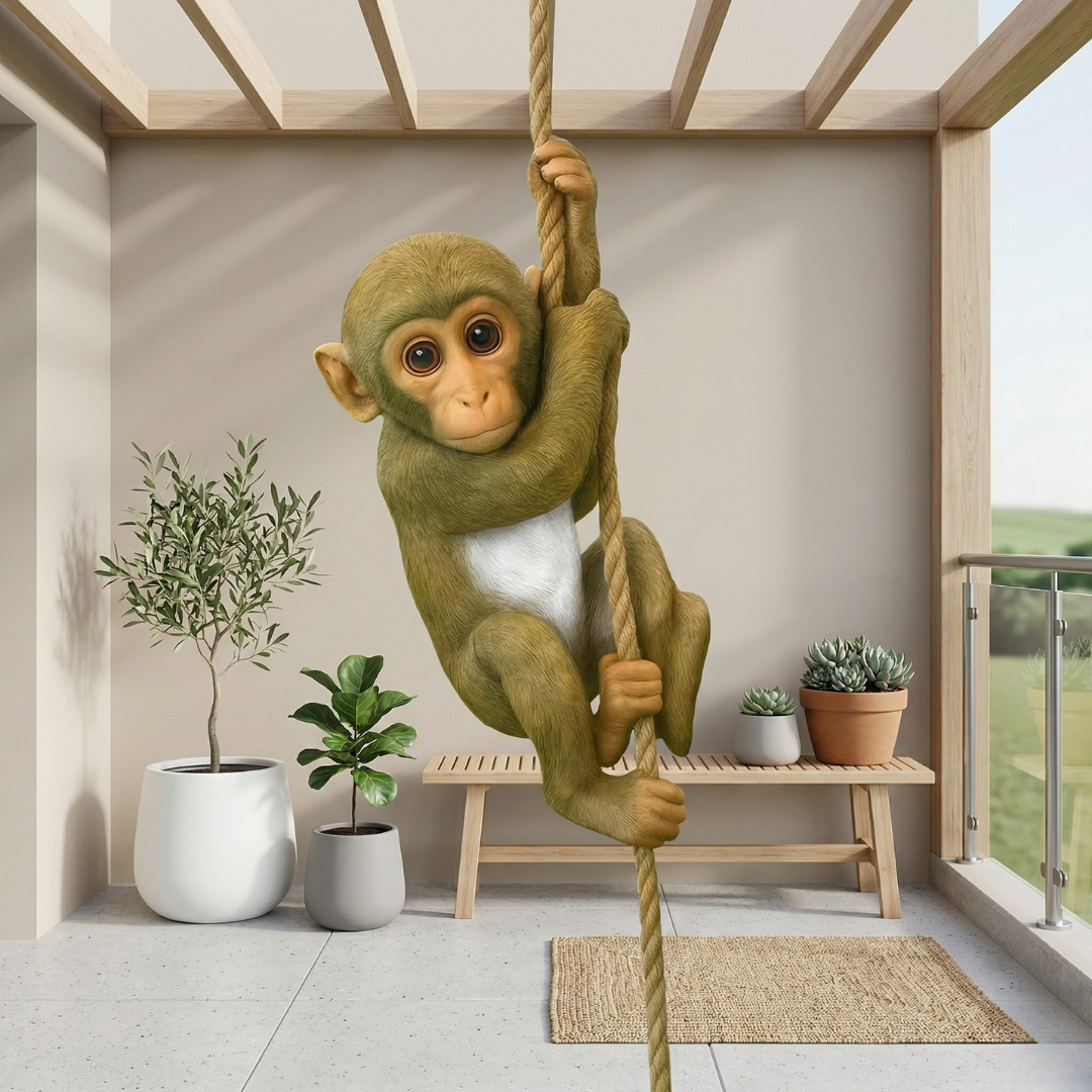 Climbing Monkey Garden Statue For Outdoor Patio Decor | Rosalyssa