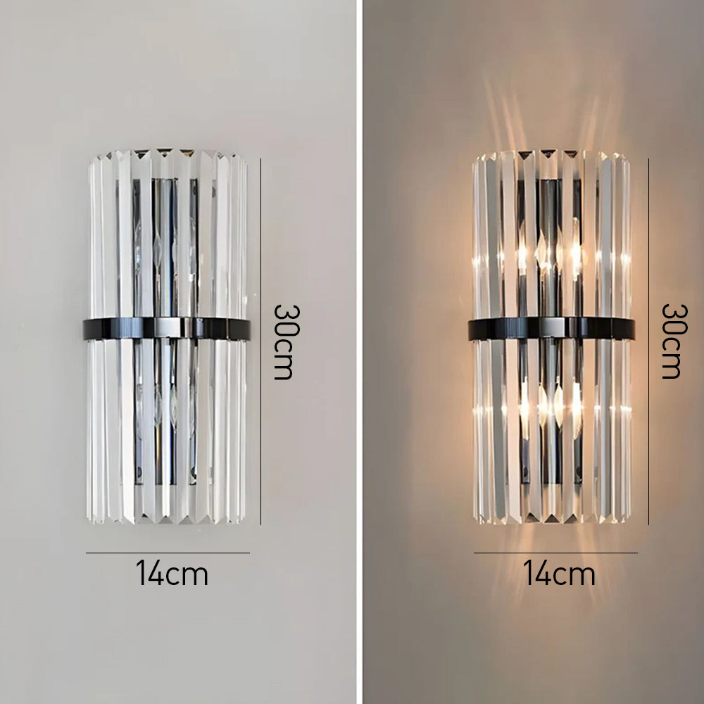 Stainless Steel Crystal Wall Sconce for Living Rooms and Halls