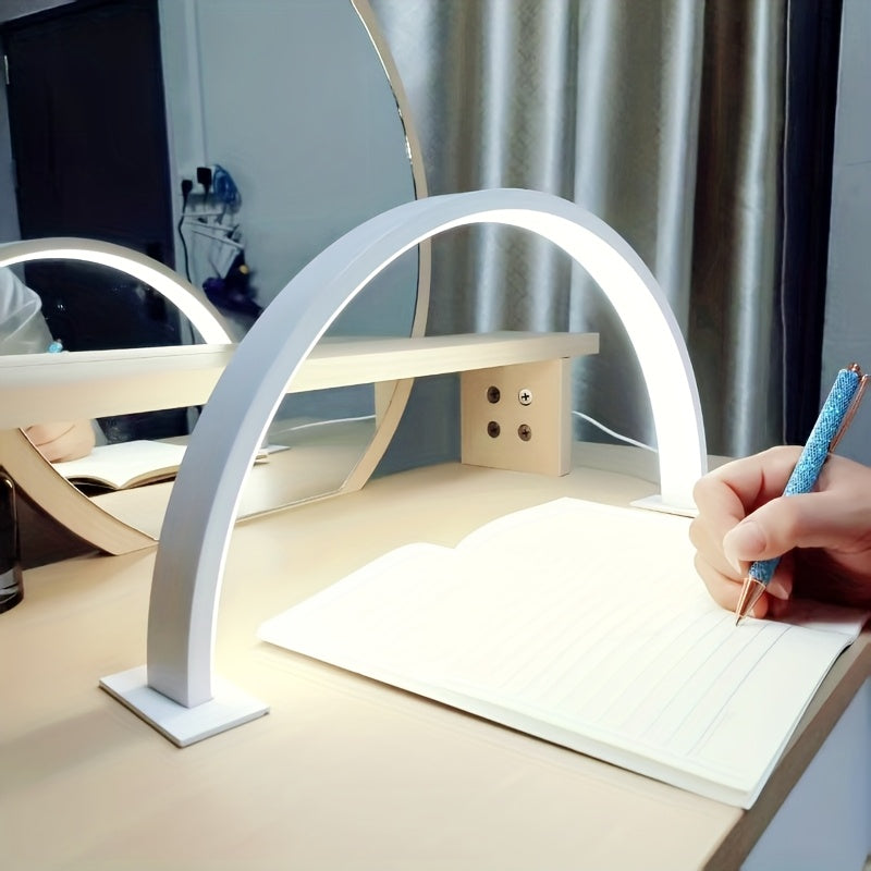 Crescent Moon LED Desk Lamp With USB Power And Metal Body Adjustable Brightness