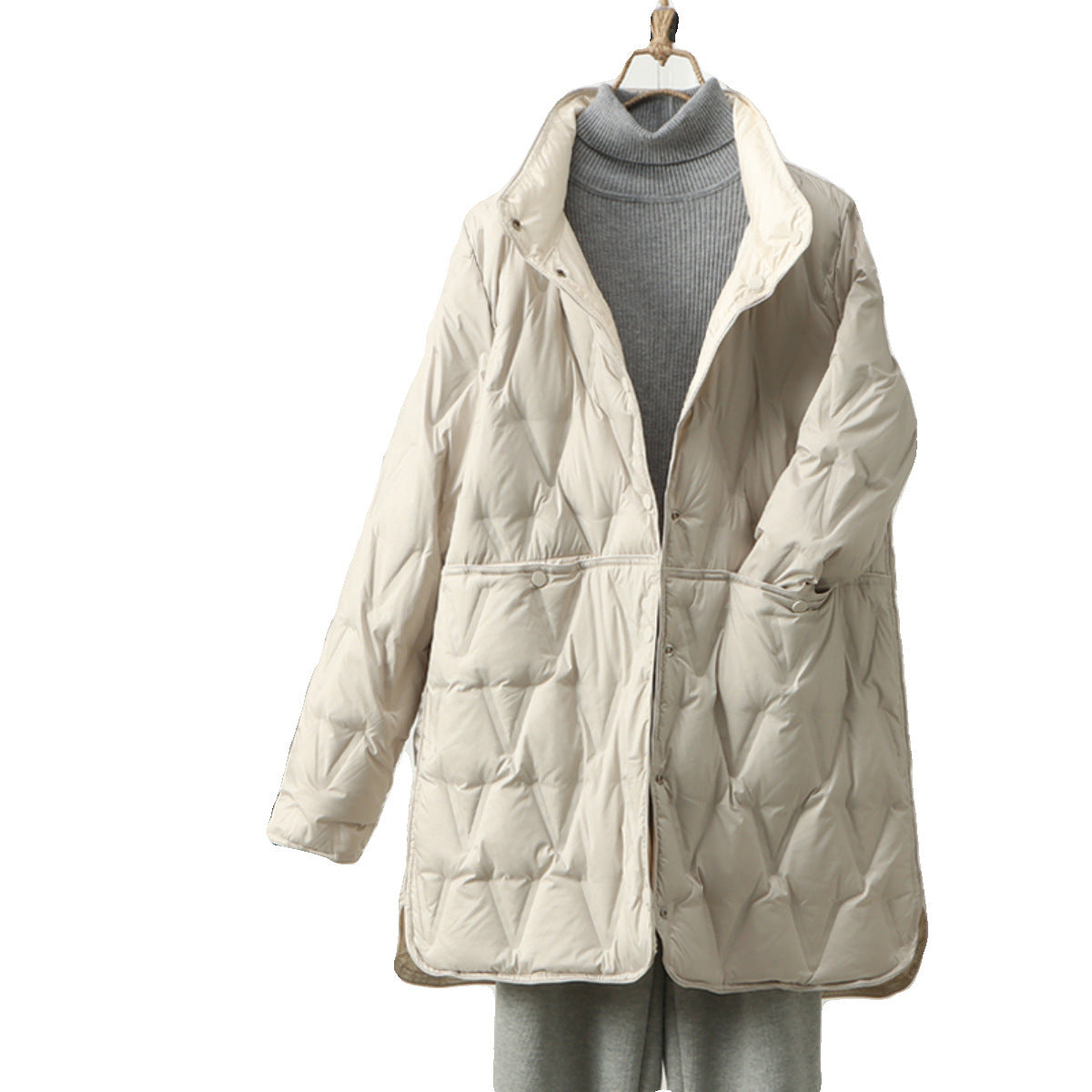 Lightweight Down Jacket Women's Mid-length Down Jacket Thin Coat Fashion