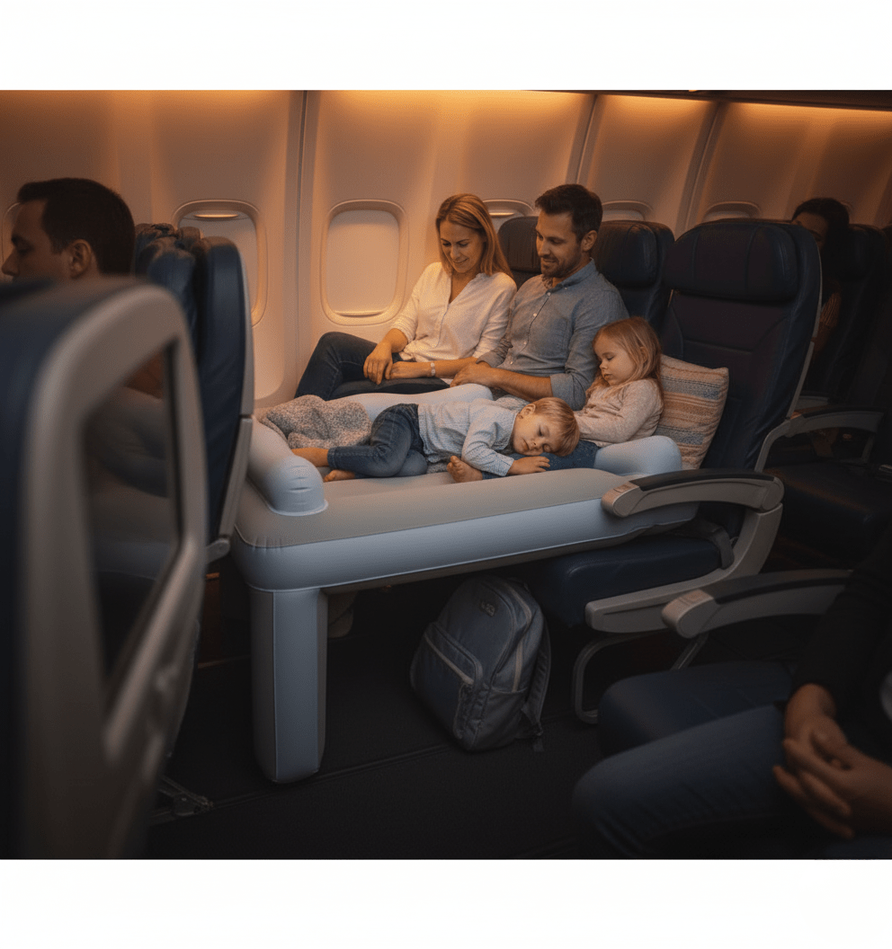 CloudNest Inflatable Toddler Airplane Seat Bed For Comfortable Travel